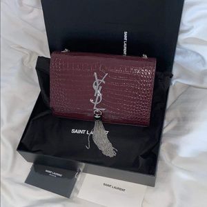 YSL KATE SMALL IN CROCODILE  WITH SHINY LEATHER